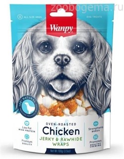 WANPY DOG КОСТИ ИЗ СЫРОМЯТНОЙ КОЖИ С КУРИНЫМ МЯСОМ - фото 6939