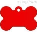 Адресник Косточка большая красная, 38*26 мм, алюминий - фото 7293