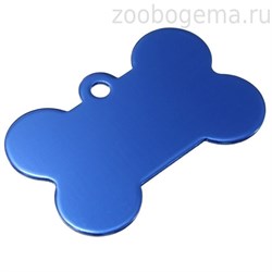 Адресник Косточка большая синяя, 38*26мм, алюминий - фото 7296