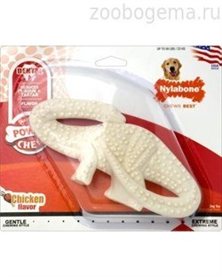 NYLABONE Динозаврик для зубов экстра-жесткий, аромат курицы - фото 7591