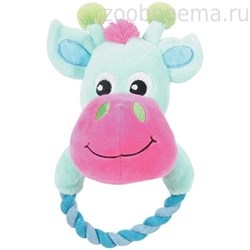 ZOLUX Игрушка плюшевая для щенков, корова с кольцом - фото 7696