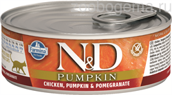 Н&Д влажный корм для кошек с тыквой, курица и гранат /N&D CAT CHICKEN, PUMPKIN & POMEGRANATE, 80 гр - фото 7919