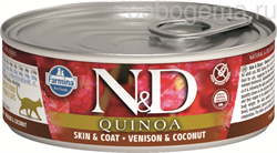 Н&Д влажный корм для кошек с киноа, оленина и кокос /N&D CAT QUINOA VENISON & COCONUT, 80 гр - фото 7929