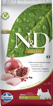 N&D DOG PRIME CHICKEN AND POMEGRANATE ADULT MINI 7KG - фото 8063