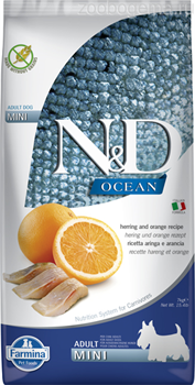 N&D OCEAN DOG HERRING AND ORANGE ADULT MINI 7KG - фото 8082