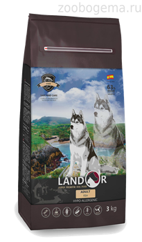 LANDOR Сухой корм для взрослых собак рыба с рисом - фото 8205