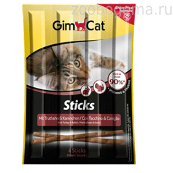 GIMCAT Sticks Палочки лакомые с домашней птицей и кроликом - фото 8242
