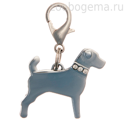 PET LINE Адресник Джек-рассел со стразами 30*25 мм - фото 8603