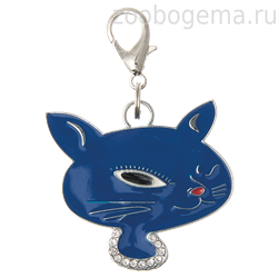 PET LINE Адресник Кот со стразами 40-36 мм - фото 8606