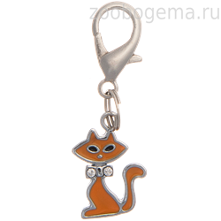 PET LINE Адресник Кошка со стразами 20*15 мм - фото 8607