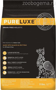 PureLuxe для домашних кошек с лососем и горошком, 400гр - фото 8700