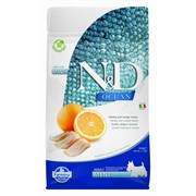 Н&Д сухой корм для собак мини пород, сельдь и апельсин / N&D OCEAN HERRING & ORANGE ADULT MINI, 800 г x 2 шт