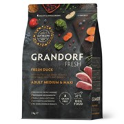 GRANDORF Fresh Dog Adult MED&MAXI Duck&Sweet Potato (Свежее мясо утки с бататом для собак средних и крупных пород) 3 кг GRANDORF Fresh Dog Adult MED&MAXI Duck&Sweet Potato (Свежее мясо утки с бататом для собак средних и крупных пород) 3 кг