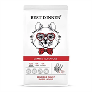 Best Dinner Adult Sensible Mini Lamb & Tomatoes (Эдалт сенсибл Мини С ягненком и томатами) Сухой корм для собак мелких пород склонных к аллергии и проблемам с пищеварением 1,5кг