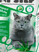 Наполнитель комкующийся минеральный CAT STEP Compact White Aloe Vera, 5 л