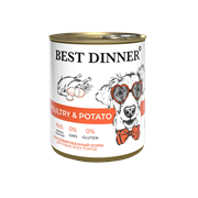 КОРМ BEST DINNER Ж/Б Д/СОБ.И ЩЕНКОВ (ПТИЦА/КАРТОФ) 850г