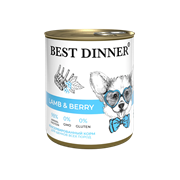 КОРМ BEST DINNER Ж/Б ДЛЯ СОБАК.И ЩЕНКОВ (ЯГНЁНОК/ЯГОДА) 850г
