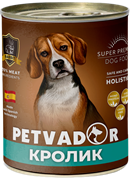 Petvador Полнорационный влажный корм для собак (кролик с тыквой) 850 г