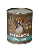 Petvador  Полнорационный влажный корм для собак всех стадий жизни ( кролик) 400 г