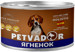 Petvador Полноценный влажный корм для собак (ягненок с бататом) 100 г