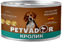 Petvador Полнорационный влажный корм для собак (кролик с тыквой ) 100 г