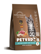 Petvador(SUPER-PREM) Полнорационный корм для котят,беремен.и лактирующих кошек 400г