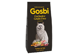 Корм Госби Грейн фри для взрослых кошек / с индейкой и рыбой 2 кг / GOSBI EXCLUSIVE GRAIN FREE TURKEY & FISH CAT ADULT