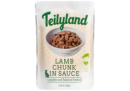 Корм влажный (паучи) Тейлиленд / Teilyland консервированный полнорационный для кошек кусочки с ягненком в соусе, 85 г