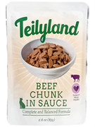 Корм влажный (паучи) Тейлиленд / Teilyland консервированный полнорационный для кошек кусочки с говядиной в соусе, 85 г zb100133