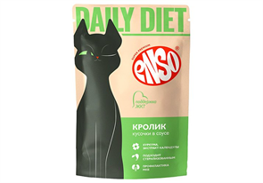 ENSO DAILY DIET Корм влажный полнорационный профилактический для взрослых кошек, поддержание здоровья ЖКТ, кусочки в соусе с кроликом, пауч 85г Без характеристики ZB309280 ENSO DAILY DIET Корм влажный полнорационный профилактический для взрослых кошек, поддержание здоровья ЖКТ, кусочки в соусе с кроликом, пауч 85г Без характеристики ZB309280