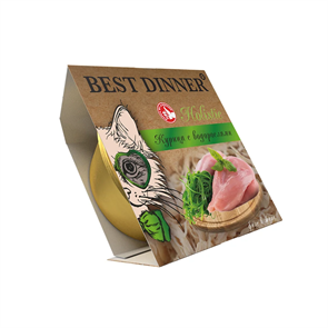 КОРМ BEST DINNER Ж/Б HOLISTIC Д/СТЕР.КОШЕК В ЖЕЛЕ (КУР/ВОДОР)  75г zb408399