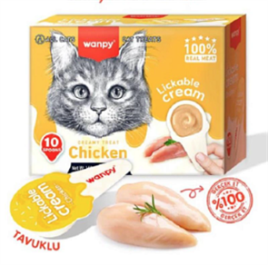 Wanpy Cat Крем-лакомство из курицы в ложечке для кошек, 160 гр MZB871910