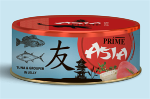 PRIME ASIA ж/б Тунец с рыбой групер в желе для кошек, 85 гр MZB517734
