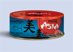 PRIME ASIA ж/б Тунец с голубой рыбой в желе для кошек, 85 гр MZB517697