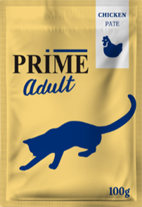 PRIME ADULT пауч Паштет из курицы для кошек, 100 гр MZB260436