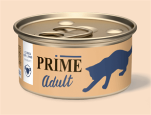 PRIME ADULT ж/б ягненок кусочки в соусе для кошек, 75 гр MZB680203