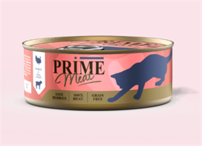 PRIME MEAT ж/б Индейка с телятиной филе в желе для кошек, 100 гр MZB510612