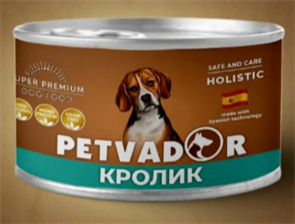 Petvador Полнорационный влажный корм для собак кролик с тыквой, 100 гр MZB046482