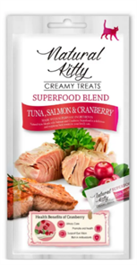 Лакомство Pettric Natural Kitty крем-суп для кошек Тунец, лосось и клюква, 4х12 гр. MZB602429