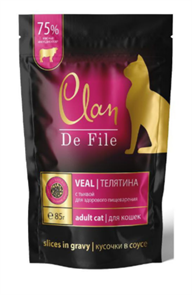 CLAN De File пауч в соусе Телятина с тыквой для кошек, 85 гр MZB510506