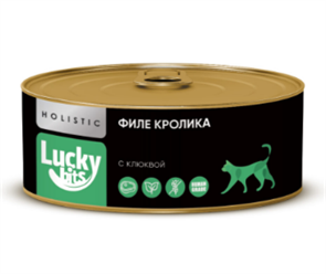 Консервы для кошек Lucky bits мясо кролика с клюквой, 100 гр MZB017718