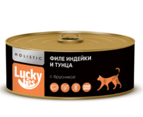 Консервы для кошек Lucky bits филе индейки и тунца с брусникой, 100 гр MZB017695