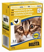 BOZITA Feline Chicken&Turkey кусочки в соусе с КУРИЦЕЙ И ИНДЕЙКОЙ, 370 гр (80803)