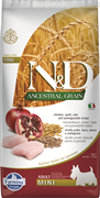 N&D ANCESTRAL GRAIN DOG CHICKEN, SPELT, OATS AND POMEGRANATE ADULT MINI 7KG