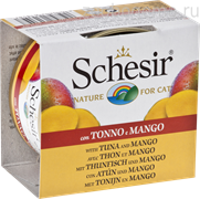 "Schesir" консервы для кошек ТУНЕЦ+МАНГО 75 гр
