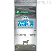VET LIFE NATURAL DIET DOG NEUTERED 1-10kg 10 KG