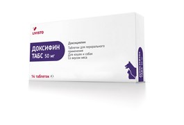 LIVISTO(INVESA) Доксифин (доксициклин) 50мг д/кошек и собак (14 таб/блист) LIVISTO(INVESA) Доксифин (доксициклин) 50мг д/кошек и собак (14 таб/блист)