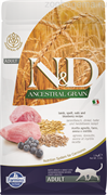 Н&Д сухой корм для кошек с ягненком и черникой низкозерновой /N&D ANCESTRAL GRAIN CAT LAMB, SPELT, OATS AND BLUEBERRY ADULT 10 кг