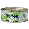 Влажный корм Monge jelly Adult cat для взрослых кошек с желтоперым тунцом и сурими, консервы 80 г ZB007009 - фото 12541
