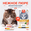 Wanpy Cat Лакомство для кошек «нежное пюре» из курицы с тыквой и кейлом, 70 гр MZB874089 - фото 14258